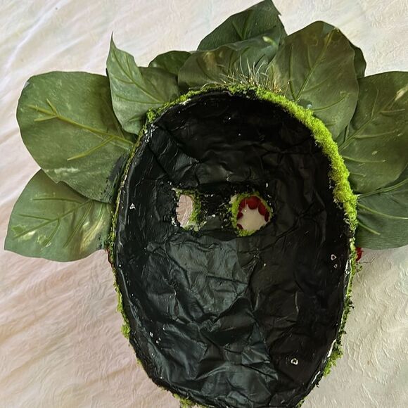 Mask Hand Crafted Day of the Dead Festival Decor Paper Mache Fabric Textile - Picture 4 of 7